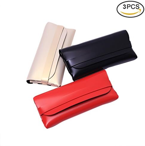 Uarter PU Glasses Bag Fashionable Sunglasses Case Portable Eyeglasses Cases Stylish Spectacle Container Durable Pencil Storage Bags, Set of 3