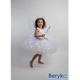 Beryka 2-10 Yaş Kız &Ccedil;ocuk LED Işıklı Kelebek Kanat Peri Kost&uuml;m Seti Kabarık T&uuml;t&uuml; Etek