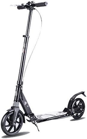 ZHXUANXUAN Adult Scooter Aluminum Wheels Large Wheel Shock Two Rounds Of Scooters Foldable Travel,Black-OneSize