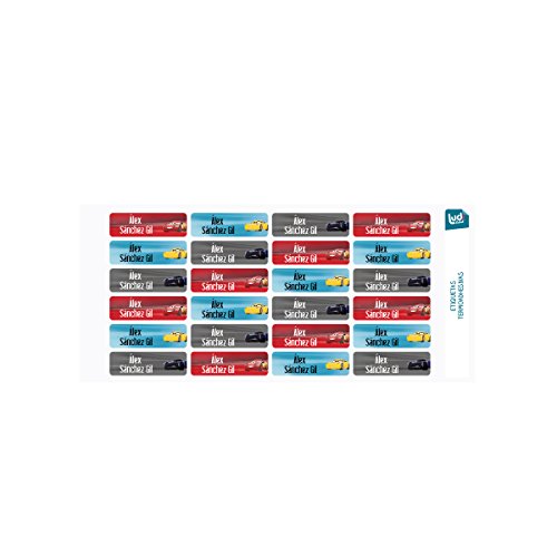 Ludilabel - Lote de 24 etiquetas termoadhesivas para ropa - Disney Cars 3
