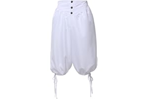 BPURB Pantalones Pirata Vikingos Medievales para Hombre Retro coloniales renacentistas Pantalones Cosplay Cortos con Cordones
