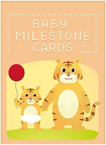Baby Milestone Cards &amp; Keepsake Box - 36 Unisex Landmark Moment Photo Cards- Perfect Gift for New And Expecting Mothers And Baby Showers