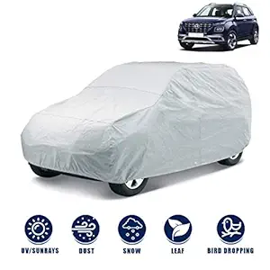Kingsway Dust Proof Car Body Cover for Hyundai Venue (Model Year : 2019 Onwards) (Silver Matty, Triple Stitched)