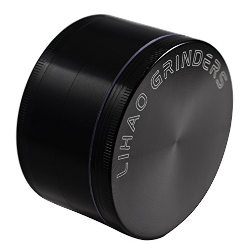 LIHAO Pollen Grinder 3″ Groß 75mm Crusher für Spice,Kräuter,Gewürze,Kaffee,Herb 4-teiliges Set mit Schaber (Schwarz) - 6