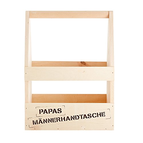 Flaschenträger mit Gravur – Papas Männerhandtasche – Standard – Flaschenkorb für Bier und Weinflaschen – Träger aus Holz für 6 Flaschen – Vatertagsgeschenk – Geburtstagsgeschenk - 3