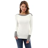 FRYS Pull Femme Hiver Chaud Slim Mode Manteau Femme Grande Taille Vetement Femme Pas Cher Fashion Chemisier Femme Chic Sweat Shirt Femme Casual Sweat Femme Blouse Fille Printemps (Medium, Blanc)