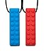 Produktbild Chew Chew Lego Beißkette 2-Pack Set – Das beste Beisskette für Autismus, und zahnende Kinder – Kau- und Beißanhänger für Jungen und Mädchen – Halskette für unruhige Kinder