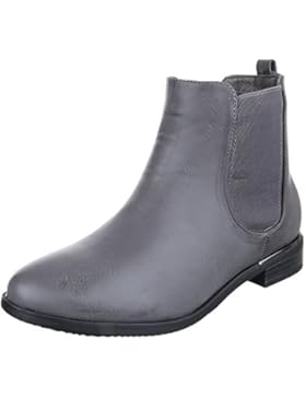 Ital-Design Chelsea Boots Damen Schuhe Chelsea Boots Blockabsatz Blockabsatz Stiefeletten
