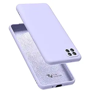 TRUEUPGRADE for Samsung Galaxy A22 5G Case Liquid Silicone Gel Rubber Bumper Case with Soft Microfiber Lining Cushion Slim Hard Shell Shockproof Protective Cover for Samsung Galaxy A22 5G (Purple)