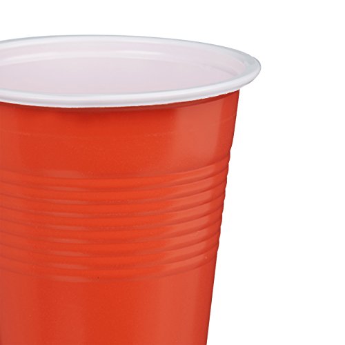 Relaxdays Beer Pong Getränkebecher im 50er Pack Party Cups für ca. 473 ml / 16 oz Flüssigkeit, rot - 4