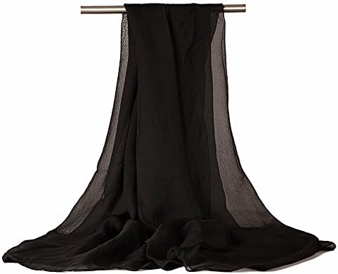 Jhxena Summer Beach Towel Oversized Thin Sunscreen Shawl Beach Scarf,Black