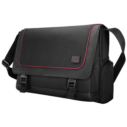 Preisvergleich Produktbild Belkin Professional Laptop Messenger Bag – Schwarz / Rot bis 39,6 cm