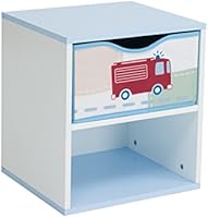 Worlds Apart 864986 V&eacute;hicules Table de Chevet MDF/Bois Bleu 36 x 29,5 x 27,5 cm