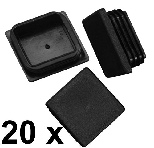 20 x Lamellenstopfen Vierkantrohrstopfen 40 x 40 mm (Außen) Stopfen SCHWARZ