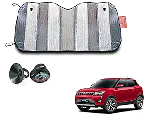 WolkomHome Silver foil Shade UV Protection Curtain Car Sunshade Film Windshield Visor Front Windshield Sunshade Cover for Mahindra XUV 300