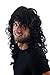GLAMOUROUS Quality Man Unisex Wig Glam Rock Rocker Metal LONG backcombed curly curls BLACK voluminous GFW806-1B 55 cm