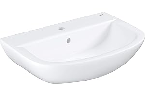 GROHE Bau Keramik - Waschtisch (60cm mit Überlauf, wandhängend, mit einem Hahnloch), alpinweiß, 39421000