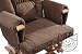 BROWN SUPREMO BAMBINO FABRIC NURSING GLIDER / ROCKER / MATERNITY / FEEDING / GLIDER CHAIR (With Locking Mechanism & Free Matching Footstool)