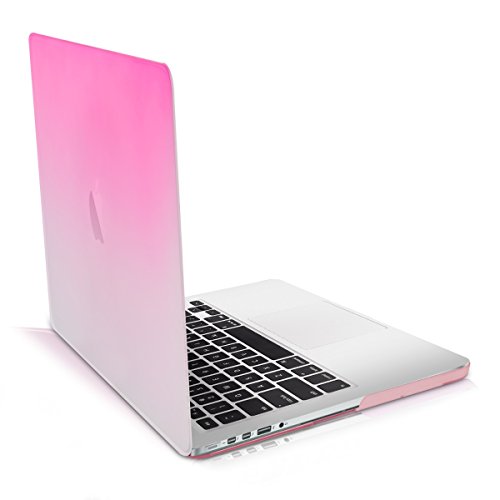 kwmobile Hardcase Laptop Hülle für Apple MacBook Pro Retina 13" (ab Ende 2012) - Zwei Farben Design Pink Transparent dünne gummierte Schutzhülle Cover Case Tasche