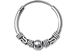 NKlaus Orecchino singolo in argento 925 Celtic CREOLE Gothic Celtic Bali SINGLE 18mm 5047