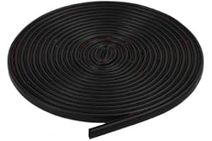 PTJJXA Uszczelka do drzwi okiennych samoprzylepna, ochrona przed przeciągiem Dźwiękoszczelne uszczelki D-profilowe, gumowa uszczelka 6m, samoprzylepna uszczelka drzwi pancerna, antykolizyjna (czarna)