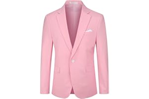 YOUTHUP Blazer para Hombre Slim Fit 1 Botón Chaqueta de Traje de Hombre Negocio Boda Blazers