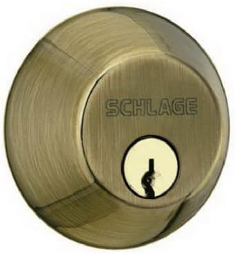 SCHLAGE LOCK CO - Antique Brass, Double-Cylinder Deadbolt Lock