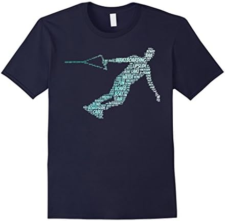 Wakeboard Shirt: Word Cloud Art Love Wakeboarding Gift Male Small Navy