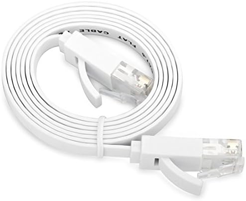 Cat 6 Ethernet Cable 15M White Flat Internet Network Cable Computer Cable With Rj45 Connectors 50 feet White15 Meters (15M)