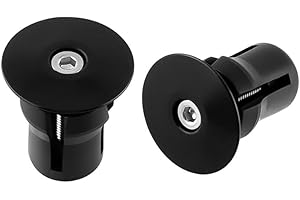 Xzenuo Bouchons de Guidon en Aluminium - Bouchons de Extrémité de Guidon Légers et Résistants pour VTT, Vélo de Route et Ville, Compatibles avec Poignées 17-23,5 mm (Black)