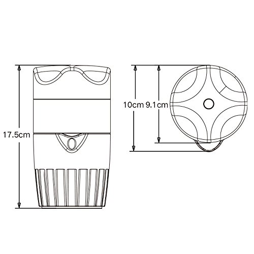 TAMUME 600ml Saft- & Zitruspressen Manueller Zitruspresse mit Becher, Deckel und Filter, Orange Presse für Frischen Fruchtsaftbecher – Kein Splatter, Kein Chaos (Orange) - 8
