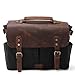 Produktbild Schwarz Schultertaschen Herren Leder Messenger Bag Männer 14-15.6 Zoll Laptop Tasche Umhängetaschen Herren Arbeitstaschen Aktentasche Ledertasche Notebooktasche (Schwarz, 14 Zoll)