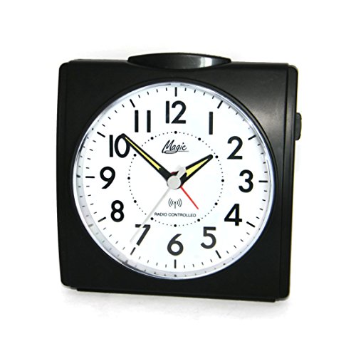 Großer XXL Funkwecker Licht Snooze DCF77 Schwarz Analog - MAGIC 1895-7