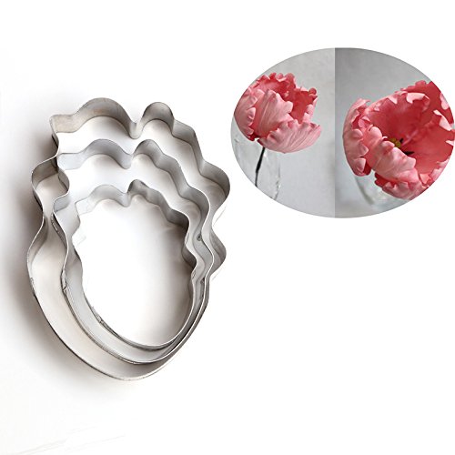anyana Metall Zuckerguss Keks-Ausstecher Parrot Tulip Backen Morning Glory Blumen-Set von 6 Sugarcraft Kuchen dekorieren Cupcake Form Tools Topper Edelstahl Gebäck - 8