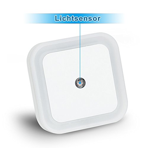 KYG LED Steckdosenlicht Set 0.5W Nachtlicht mit Dämmerungssensor Automatisch Licht Sensor Energiesparen Weiß - 2
