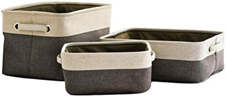 Inwagui Convenient Linen Storage Organizer Sets Foldable Laundry Basket Bathroom Cotton Fabric Storage Bin Box for Kid's Toy - Brown