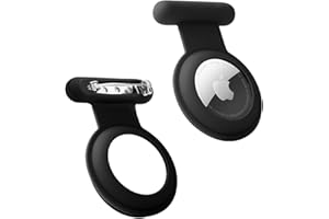 FIDWALL Ukryty tracker GPS Airtag, Airtag dla dzieci, osób starszych, zwierząt domowych, ubrań, bezpieczniejszy niż zegarek Airtag, breloczek do kluczy Airtag i łańcuszek na szyję Airtag (czarny)