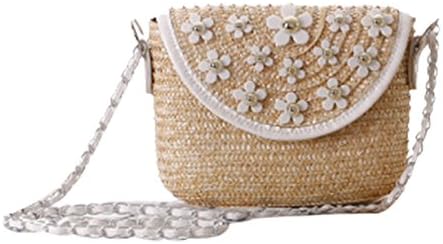 FAIRYSAN Fashion Woven Shoulder Bags Purse Straw Summer Women Weave Crossbody Beach Travel Handbag Small Flowers
