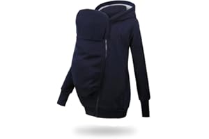 FUN2BEMUM Tomy Men Baby Tragejacke VORNE/HINTEN für Papa Känguru Kapuze Navy