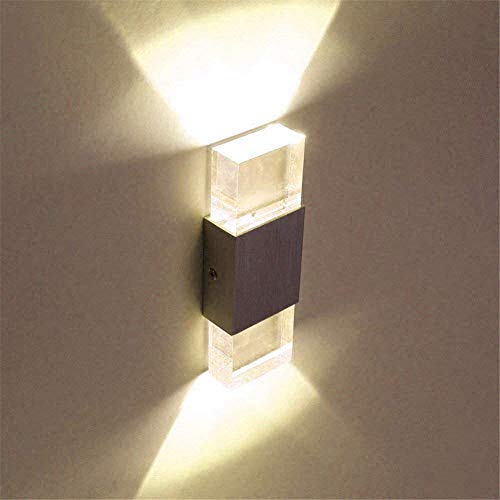 SISVIV 6W LED Applique da Parete Interno Lampada da Parete Moderna Lampada da Muro Alluminio e Acrilico per Camera da Letto Salotto Corridoio