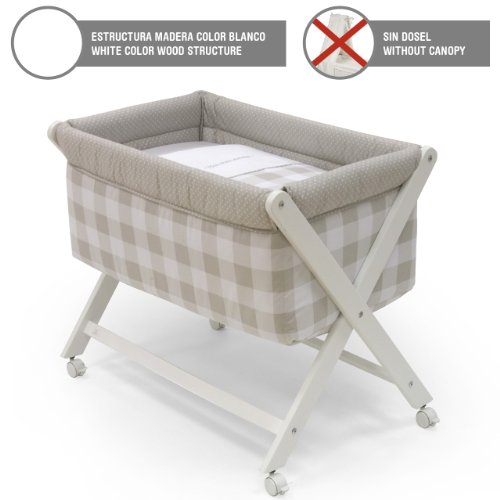Cambrass Crib X Wood (46 x 78 cm, Bebe Grey/ White)