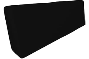 POKAR Cuscino-schienale 120x40cm per Divano da Giardino Impermeabile, fodere asportabile e lavabile, Spalliera per Bancali, schiuma fredda, senza Pallet, Nero