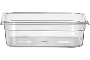 HENDI Gastronormbehälter, Temperaturbeständig von -40° bis 80°C, Skalierung, Geruchs- und geschmackneutral, 5L, Polypropylen, GN 1/2,100mm, Transparent