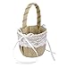 Produktbild Homyl Vintage Sackleinen Jute Spitze Hochzeit Blumenkinderkörbchen Biedermeierkorb Streukorb Streukörbchen