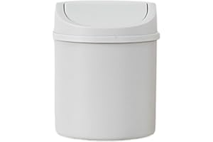 Fnaekier Small Trash Can - Space-Saving Cute Desktop Trashcan With Lid, Modern Desk Waste Bin For Bathroom Vanity, Tabletop