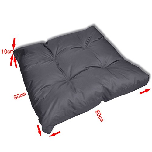 vidaXL Auflagen für Rattan Lounge Sitzpolster Sitzkissen Polsterkissen 80x80x10 Grau - 3