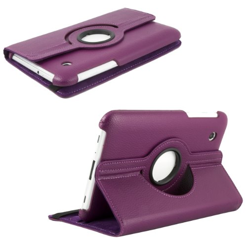 360 ° 7.0 Luxus Tasche SAMSUNG GALAXY TAB 2 7.0 P3100 P3110 Hülle Schutz Etui Tasche Cover Case mit Ständerfunktion (Lila) - 2