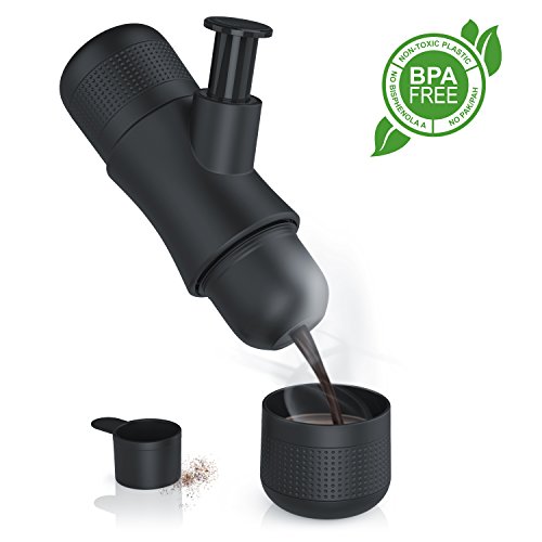 Arendo – Espressomaschine To-Go | Portable Kaffeemaschine (Outdoor) | Mini Portable Espresso Maker | 80ml | ~ 8 Bar | BPA-frei | schwarz - 5