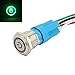 Produktbild SENZEAL Latching Druckschalter auf Edelstahl 12V LED Angel Eye Kopf für 16mm 0,63 "Montageöffnung mit Power Logo Grün