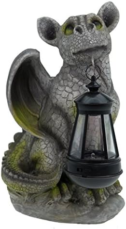 Dragon child with solar lantern 30 cm dragon figure garden figure solar lantern